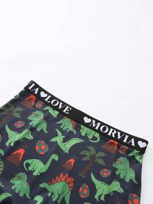 Dircho 6条装女士哥特卡通印花撞色包边平角内裤，舒适柔软丝滑弹力腰带贴身内裤，女士内衣裤 - 彩色 - 查看 4