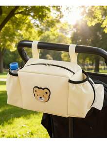 1pc Multi-Functional Baby Stroller Organizer Bag, Can Hold Water Bottle, Milk Bottle, Diapers, Wipes, Phone Accessories, Cute Bear Design, Perfect All-Season Gift For Halloween And Christmas - Multicolor - View 5