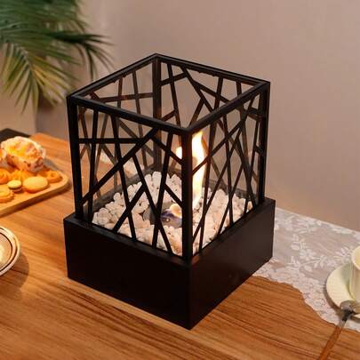 Metal Tempered Glass Portable Tabletop Fireplace Terrace Fireplace Heater Best Choice For Winter Holidays Gatherings