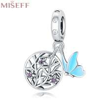 1 pieza Colgante hueco de plata de ley S925 genuina con diseño de mariposa y boca de dragón para hacer joyas finas, regalos de cumpleaños para mujeres - OSC0128 - Ver 1