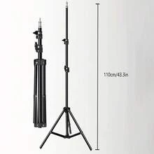 摄影灯光套装，影棚灯光组合，含43英寸可调节三脚架、10英寸方形LED柔光箱、可调光三色灯光，适用于视频录制、摄影棚、会议、直播，带手机支架 - 彩色 - 查看 8