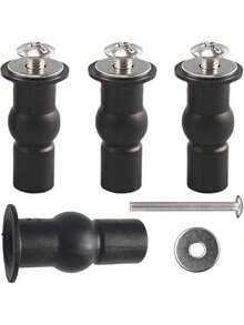 2pcs Expansion Screws For Fixing Toilet Seat Hinge Holes, With Nuts And Screws, Rubber Bumper Wall-Mounted Toilet Seat Accessories - Multicolor - View 4