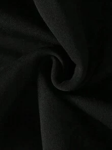 Es Trus Plus，秋冬女款“蝴蝶结”图案印花街头时尚韩版复古Y2K服装黑色加大码连帽卫衣 - 黑色 - 查看 6