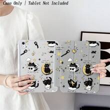 1 件装可爱猫咪太空图案平板电脑保护套 - 动物爱好者和宇宙风格追求者的理想之选，翻盖式平板电脑保护套带笔槽，兼容 iPad 10.9/10.2/Air 第五代/Pro 11/10代/9.7/Air 2/iPad（第七代）/iPad（第八代）/iPad Air 4/5/iPad Pro 11/iPad - 彩色 - 查看 2