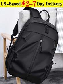 Black Fashion Backpack For Men – Stylish, Spacious & Durable Multi - Compartment Backpack With Ergonomic Straps, Modern Design & US - Based 2 - 7 Day Delivery, Perfect For Work, Travel, Daily Commutes & Urban Adventures, Featuring Water - Resistant Fabric, Secure Zippers, Ample Capacity For Laptop, Tech Gear, Documents & Essentials, Expertly Crafted To Elevate Your Everyday Style With Practical, Chic Sophistication, Ideal For Fashion - Forward Professionals, Travelers & Urban Dwellers To Stay Organized, Stylish & Efficient On Every Occasion In Effortless Design That Blends Functionality And Modern Fashion Seamlessly, A Versatile Companion To Keep Your Belongings Tidy And Your Style On Point From Office Meetings To Weekend Explorations - 彩色 - 查看 1