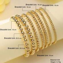 7-Piece Gold Bead Bracelet Stackable Multifunctional Bohemian Beach Style Self-Combined Bead Chains Versatile Daily Wear No Clothes Picking Exquisite Single Layered Wear Quality Details Comfortable Beach Party Vacation - 金色 - 查看 8