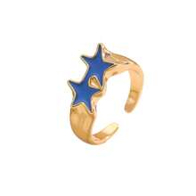 1 Piece - A Personalized Colorful Drop-Shaped Star Ring For Women, Featuring A And Niche Design With A Sophisticated Star-Shaped Opening. It Is Also Suitable As A Valentine's Day Gift And Can Be Worn Alone As An Accessory. - Multicolor - View 9