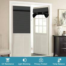 Muamar French Door Curtains Privacy Door Blind, Front Door Window Curtain, Venetian Blinds Style Door Window Cover, 1 Panel (Black, W25" X L40"),25inchWx40inchL(Packof1),Black - 黑色的 - 查看 8