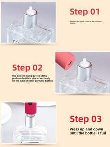 Portable 5ml Bottom Fill Perfume Refillable Bottle Travel Essential Self Pump Circulating Mini Perfume Spray Bottle Reuse Sample Container Christmas Gifts Gifts For Women Stocking Stuffers Holiday Picks - 彩色 - 查看 4