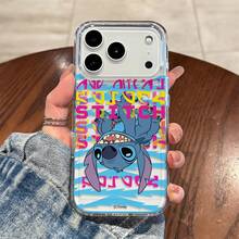 Miniso Disney Lilo & Stitch Phone Case, Vibrant "STITCH" Slogan With Playful Upside-Down Stitch Design For IPhone 17/17 Pro/17 Pro Max/17 Air/16/15/14/13/12/11/X Series,Iphone 17 Pro Max Case,Iphone 17 Pro Case,Iphone 17 Case,Stocking Stuffers,The Girlfriend,The Chosen,Early Fall Fashion - 透明的 - 查看 2