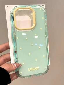 1 Ốp lưng điện thoại họa tiết chấm bi xanh lá cây tối giản 16 Pro Max, Ốp bảo vệ bằng silicon tương thích với Apple 15, 16 Pro, 14 Series Chống nước, Chống sốc, Chống rơi, Chống trầy xước - màu xanh lá - Xem 5