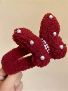 1pc Cute Plush Butterfly Shaped Hair Clip For Kids, Adorable Duck Mouth Hair Accessory For Daily Wear And Outings, Autumn/Winter