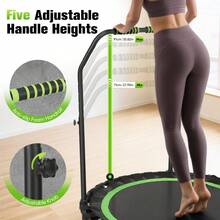 Fitness Trampoline Indoor For Home, Foldable Mini Trampoline With Grab Bar, Height Adjustable, Workout & Cardio Training, Load Capacity 150 Kg For Adults - Green - View 6