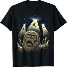 Alien Bigfoot Shirt Invasion Bigfoot Sie T-Shirt - 黑3 - 查看 1