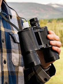 1pc 500ml Binocular Shaped Plastic Water Bottle, Portable Black Double-Wall Tumbler, Creative Outdoor Water Bottle, Gift For Men - Black - View 5