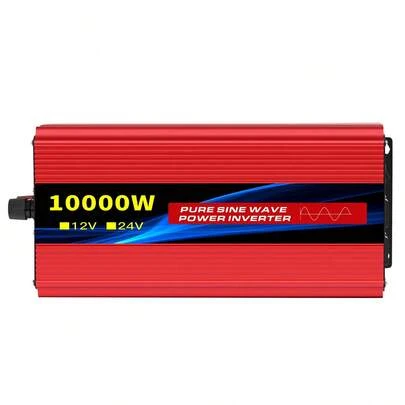 Pure Sine Wave Power Inverter, 12V DC (24V DC) To 110V AC, 4 AC Outlets, Digital Display, Off-Grid, Solar Panel Compatible, Outdoor Maintenance & Construction, Workshop Repairs, Power Outage Emergency Use, Battery Not Included, Compatible With LiFePO4, SLD, GEL, FLD, AGM Batteries, Smart Fan (Auto-Start At Overheating)
