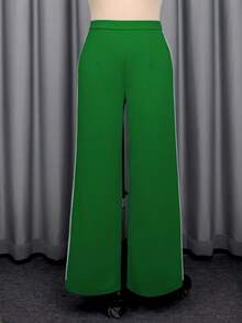 Women's Plus Size Green Pearl Beaded Wide Leg Pants Wedding Party Long Trousers Christmas - màu xanh lá - Xem 6