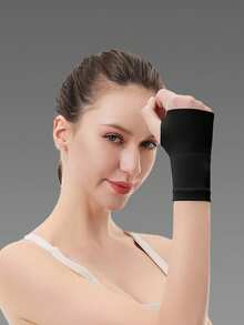 1 Item, Protecting The Palm, Wrist, Wristband, Wrist Support Device, Wrist Support Device, Pressure Gloves, Knitted Breathable Wrist Pad, Motion Elastic Protective Equipment To Reduce Tendon Sheath Scars, Elongated Wrist Pad, For Gym Use, Comfortable And Fitting, Preventing Sports Injuries, Suitable For Sports And Daily Use, Sweat Band, Basketball, Gym Accessories - Multicolor - View 6
