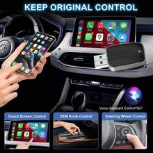 Mini Wireless CarPlay Adapter, A 2-In-1 CarPlay And Android Auto Car Wireless Adapter, Wired To Wireless, Stable Connection, Supports Android 11+ And IOS 10+ CarPlay. - 黑色 - 查看 3