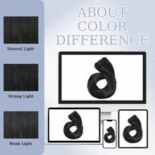 120g 8pcs/Set Remy Human Hair Clip-In Extensions, 1B Natural Black, Double Wefted, Thick And Voluminous Full Head Coverage - S1B - View 7