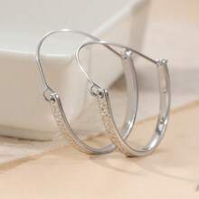 1 Pair Classic & Simple Handmade Round Earrings, Jewelry Accessory For Women's Daily Gatherings - Silver - View 8