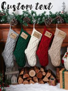 One Personalized Christmas Stocking With Name, Custom Christmas Stocking, Home Christmas Decoration, Christmas Family Gift, Versatile, Durable, Decorative, Exquisite And Lovely, Colorful, Customizable, Personalized, Unique, Personalized Christmas Gift,Christmas Gift Supplies - Multicolor - View 3