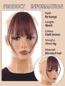 Blended Hair Air Bangs Clip-In Hair Extension Front Fringes Hair Pieces Air Bangs Fiber Hair Accessories Invisible Natural