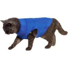 Suéter de cuello alto de punto, sin mangas, ropa de gato, ropa cálida de invierno, para gatos o perros pequeños en temporada fría (S, )(XS Azul) - Multicolor - Ver 5