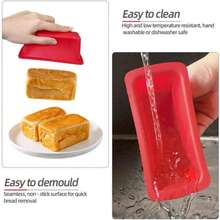 Pieces, Silicone Mini Rectangular Baking Molds (Dimensions: 19.2cm/7.56inx9cm/3.54in), Non-Stick And Easy-To-Demolding Rectangular Silicone Mini Cake Baking Trays, Suitable For Baking Bread, Soft Silicone Baking Molds And Bread Molds, Bread Trays, Brownie Cake Rectangular Baking Trays, Cake Mold - Multicolor - View 8