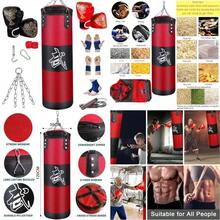 Saco de Boxeo Profesional, Bolsa de Boxeo de 10 Piezas, Saco de Boxeo Colgante de Karate Pelea de Boxeo 1.2M con Gancho y Cadena de Acero Inoxidable(Rojo) - Multicolor - Ver 1