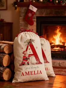 Individuelle Weihnachtsmann-Sack, Weihnachtsdekoration, personalisierter Weihnachtsgeschenk-Beutel, große Weihnachts-Geschenktasche aus Segeltuch mit Kordel, Weihnachts-Spielzeug-Tasche, Weihnachts-Geschenkbox, Sonderzustellung Weihnachts-Geschenktasche - Verschiedenfarbig - Übersicht 10
