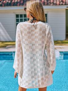 Women's Bohemian Style Sexy Sleeveless Summer Beach Dress & Cover-Up Vacation - White - View 5