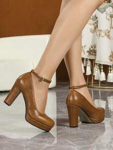 2025 New Sexy, Fashionable, Versatile, Elegant High Heels - Brown - View 2
