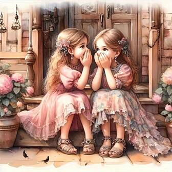 5D DIY Diamond Painting Kit - Cute Little Princess, Round Full Drill Diamond Painting Art, Portrait Theme Handmade Embroidery Decor, 15.75x15.75 Inches (40x40cm), 1 Set Unframed