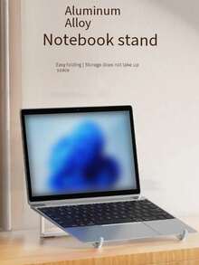 1个铝合金笔记本电脑支架，适用于17英寸以下笔记本电脑，桌面增高架，便携式可折叠散热平板电脑支架 - 彩色 - 查看 6