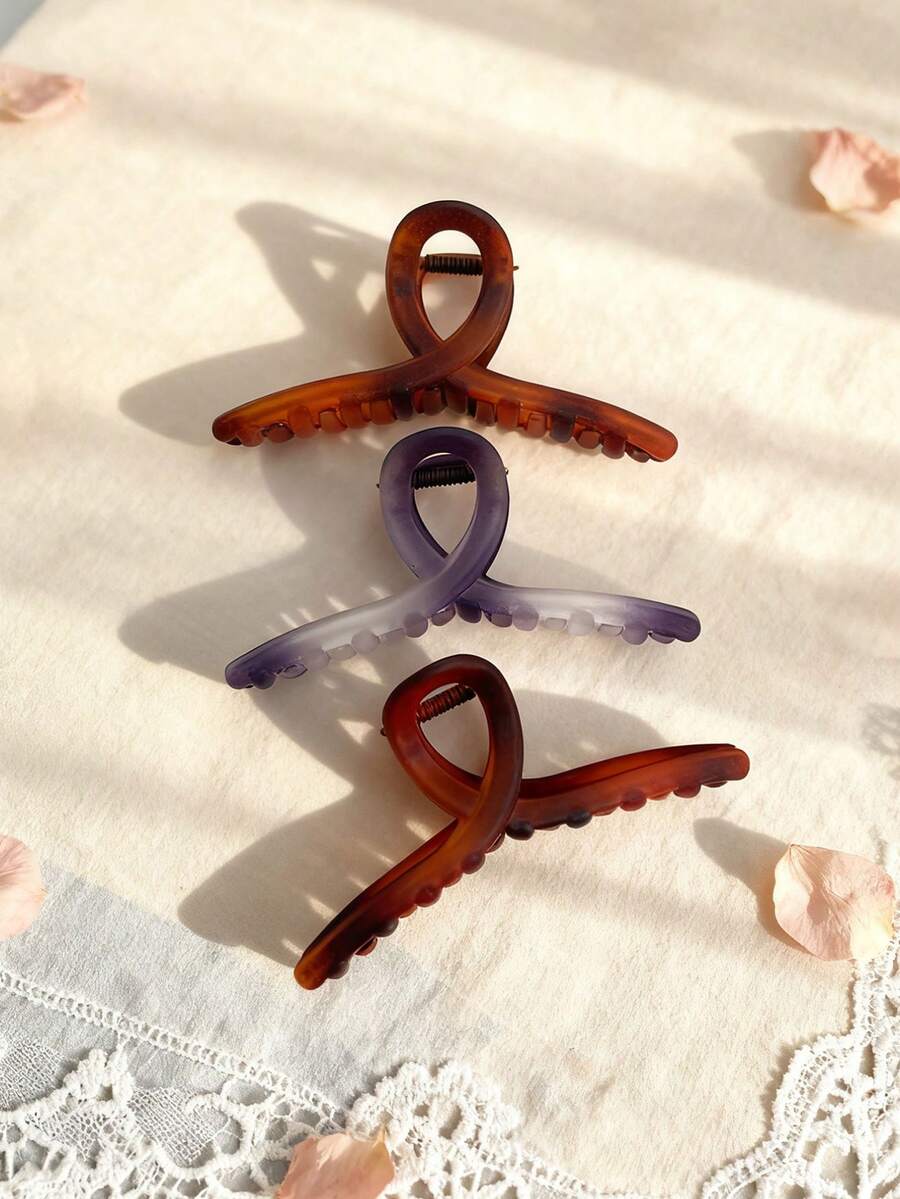 3 buc cleme de păr minimaliste cu gheare încrucișate, pentru femei, casual, versatile, drăguțe, vintage, Ombre, potrivite pentru naveta zilnică, coafuri , coafuri pe jumătate, accesorii de păr care nu dăunează, de păr la modă