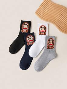 12 زوج من الجوارب الرياضية الكلاسيكية بطراز القرد الرجعي لعام 1995، مناسبة للاستخدام اليومي - متعدد الألوان - مشاهدة 3