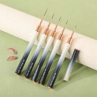 5pcs Triangle Non-Slip Metal Nail Art Brush, Multi-Size Painting Liner Brush, Extremely Fine Nail Art Liner Brush