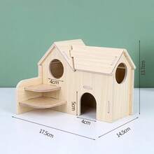 New Wooden Hamster Villa Chewable Easy To Install Platform House Cage Accessories Hamster Climb Toy Pet Supplies - Multicolor - View 13