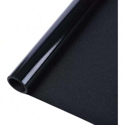 Película de privacidad para Ventana, Revestimiento de Vidrio Esmerilado para baño, Adhesivo estático Opaco para Puerta con Control de Calor para Bloqueador de luz Diurna, Negro 17.5 x 118,30827290