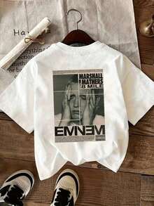2026 Women's ClothesMATHERS 1976 Casual Short Sleeve T-Shirt - White Vintage Pattern Back Print, Crew Neck Regular Fit, Machine Washable Spring Summer Top, Vintage T-Shirt Minimalist Style SweatshirtLoose And Comfortablesummer Shirts - trắng - Xem 1