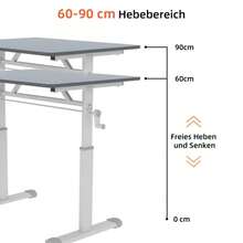 Adjustable Study Desk For Kids & Adults – Height-Adjustable, Multi-Purpose Home/Office Desk, Compact Design - Dark Grey - View 3