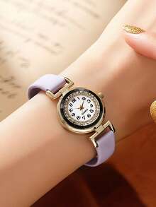 1 Đồng hồ thạch anh đính đá thời trang dành cho nữ, phong cách Hàn Quốc tối giản, đa năng và thanh lịch - Một cỡ - Xem 8