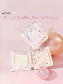 NOVO Matte Highlighter Powder Compact, Face Brightening, Tear Trough Defining, Natural Finish, Lightweight, Long-Lasting, Suitable For Daily Use, Beginners, Cost-Effective, Students, Outdoor Travel, Autumn/Winter Makeup - 01# Milk Rice White - View 10