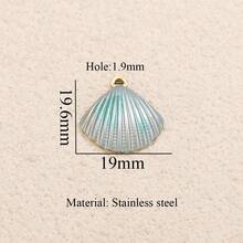 1件装不锈钢18K镀金时尚简约百搭螃蟹、贝壳、斑马吊坠项链耳环DIY饰品配件女士不锈钢饰品 - 30吊墜 - 查看 12