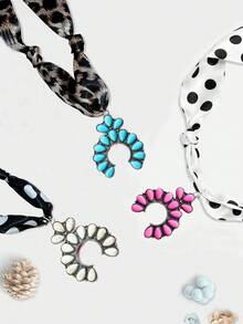 西部乡村风格复古绿松石装饰花朵吊坠祭祀项链（女士款） - 西部 - 查看 8