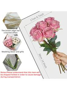 7pcs/Set Realistic Flame Rose, Lifelike Flowers, Orange, 7 Rose Bouquet, Suitable For Mother's Day Decor, Wedding Season, Graduation, Gifts, Candlelight Dinner Decor, Tabletop Decor, Centerpiece, Plastic Flowers, School Dorm Office Decor, Outdoor Party, Holiday Birthday Party Decor, Home Entrance, Hotel Restaurant, Living Room, Bedroom, Wedding Party, Kitchen Garden Decor, Valentine's Day Decor, Easter, Spring/Summer Decor, Seasonal Decor