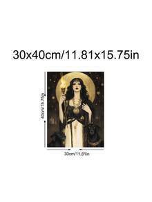 1件复古莉莉丝与苹果和蛇哥特式神话墙饰，黑暗女神女巫装饰，赫卡忒设计，希腊神话哥特式壁挂，神圣女性，黑暗异教女巫礼物，卧室装饰，客厅装饰，厨房装饰，宿舍装饰，送给朋友的理想礼物，墙饰，墙面装饰，家居装饰，房间装饰，帆布壁挂，海报，带框墙饰，多种画框可选 - 彩色 - 查看 20