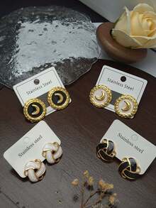 2/6/9 Pendientes de gota esmaltada de acero inoxidable resistentes a la corrosión y al desgaste, resistentes a la decoloración y la deformación. Diseñados para mujeres como pendientes de uso diario, festivo y de fiesta. Pendientes de regalo premium para el Día de San Valentín, regalo de joyería, regalo del Día de San Valentín, adecuados para el uso diario de las mujeres. - Multicolor - Ver 7