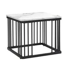 Elegant Set Of 2 Square Coffee Tables (60 X 60 X 45 Cm And 45 X 45 X 40 Cm), Glossy Marble Finish, Height Adjustable Legs, Maximum Load Of 30 Kg. - Black - View 8